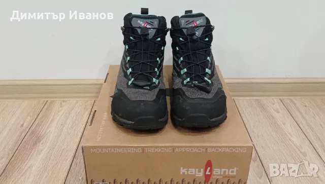 Дамски туристически обувки Kayland Stinger Black/Azure GTX – Размер 38.5, снимка 2 - Дамски боти - 55451538