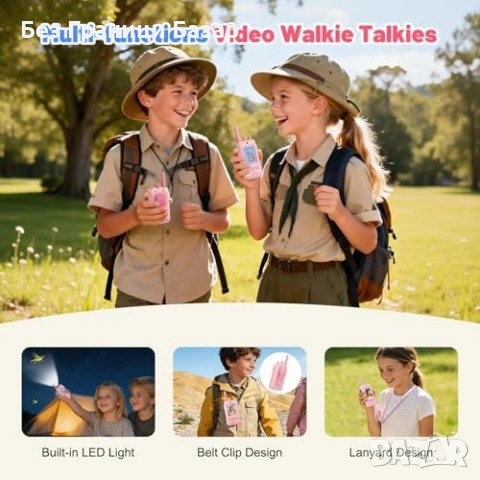 Нови Детски видео уоки токи 2 броя с камера екран и фенерче игра играчка деца, снимка 3 - Образователни игри - 54045783