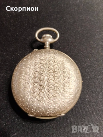 Швейцарски джобен часовник с посребрени капаци - AERA - 6 РУБИНА, снимка 4 - Джобни - 50501131