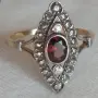 Уникален лот от  пръстена с гранати. Сребро с позлата., снимка 12