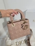 Lady Dior Дамска Бежова Чанта От Агнешка Кожа Код Brand Luxury Fashion18, снимка 6