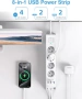 Чисто нов смарт разклонител 8 в 1 с USB-C портове и защита от пренапрежение  Продавам чисто нов..., снимка 2