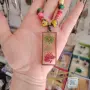 Дълъг дамски гердан със сушени цветя, стъклени мъниста, кокос и дърво. Бижута Луди гъби. , снимка 3