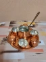 Бакърен сервиз за кафе, снимка 4