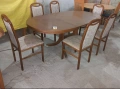 Комплект масивна разтегателна маса с 6 стола, снимка 1