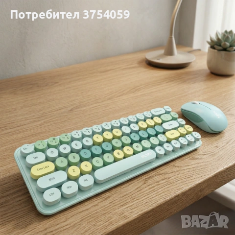 Комплект безжична клавиатура и мишка MOFII Bean, 2.4G - ергономичен дизайн и компактни размери, снимка 5 - Клавиатури и мишки - 55160445