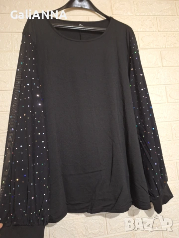 СТРАХОТНА ТУНИКА С ТЮЛЕНИ РЪКАВИ 4XL-5XL, снимка 2 - Туники - 54505271