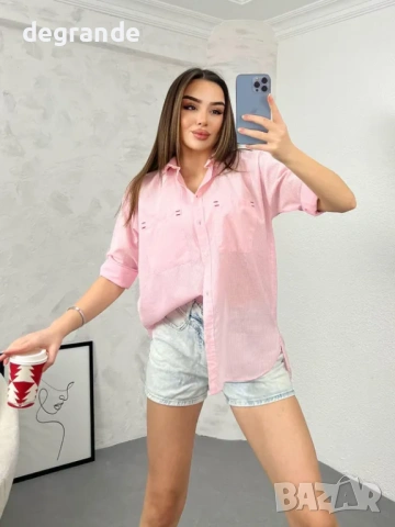 🎀Дамска розова риза с джоб
