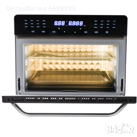 Многофункционален фритюрник с горещ въздух 30L - Мощна 2200W фурна с конвекция, 24 програми, снимка 3 - Фритюрници - 54491308