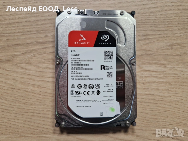 Seagate IronWolf ST4000VN006 вътрешен твърд диск 3.5" 4000 GB Serial ATA III