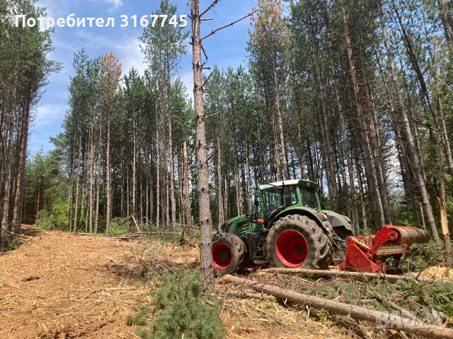 Почистване на терени с горски мулчер и трактор