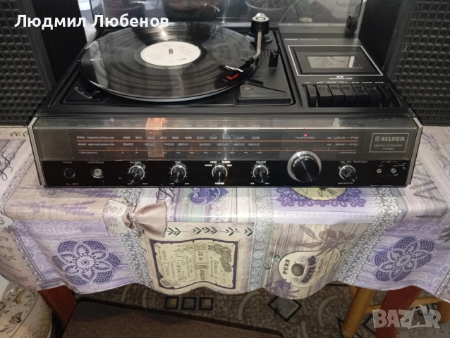 Ретро комбо грамофон,радио,касетофон с тонколони, снимка 5 - Аудиосистеми - 54654212