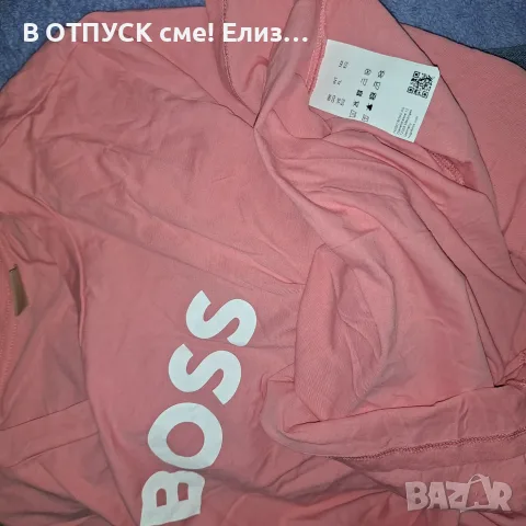 Тениска BOSS пепел от роза с щампа.памук, снимка 4 - Тениски - 55327791