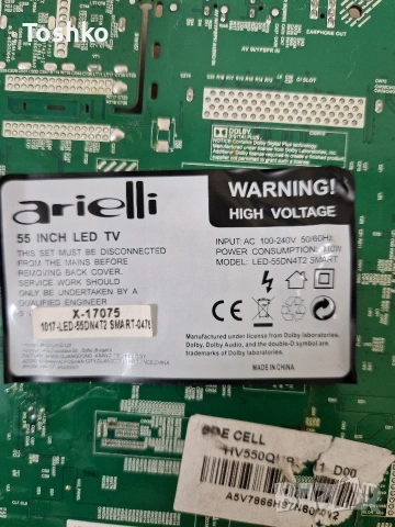 ARIELLI LED-55DN4T2 MAIN T.MS3463S.U851 POWER PW.168W2.801 TCON HV550QUB-H11 PANEL HV550QUB-H11 , снимка 3 - Части и Платки - 55123595