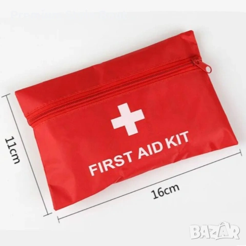 Компактен комплект за първа помощ в червена чантичка, снимка 3 - Други стоки за дома - 54002888