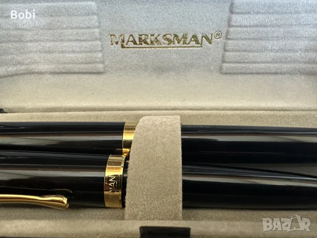 Позлатен комплект химикалка и писалка Marksman, снимка 2 - Ученически пособия, канцеларски материали - 55524097