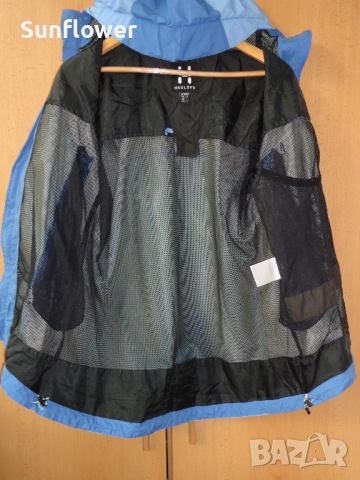 Дамско синьо яке с качулка Haglofs Windstopper, размер UK14 EU40 - L  , снимка 6 - Якета - 54584149