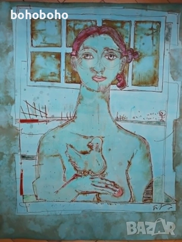 Акварел, Георги Трифонов '15, Модернизъм / Абстракция, Не Много Стара Картина, снимка 2 - Картини - 54632954