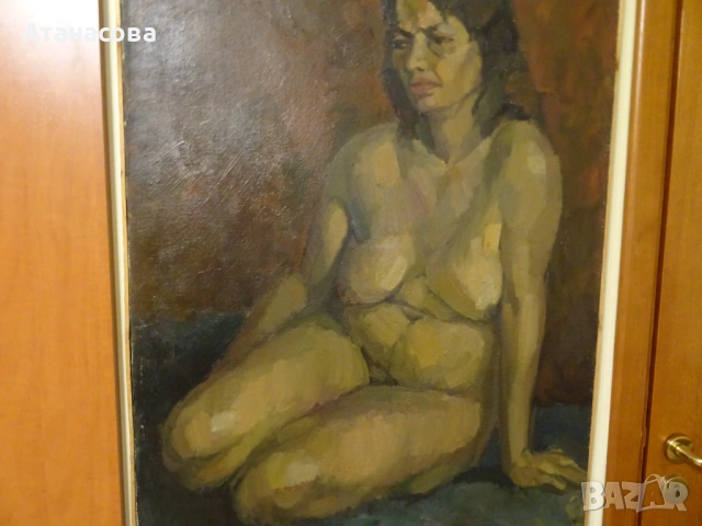 Авторска картина модел "Голо тяло" масло 70-те г, снимка 4 - Картини - 54152562