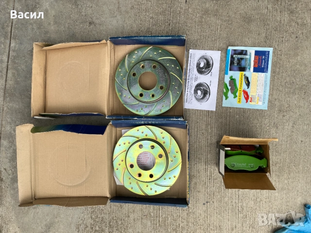 Комплект спирачки саксо втс втр пежо 106 гти рали citroen saxo vts peugeot 106 gti rallye EBC green, снимка 2 - Части - 54911435