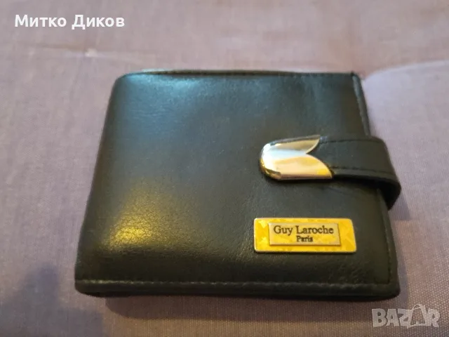 Guy Laroche Марков портфейл нов естествена кожа телешки бокс нов унисекс 105х 90 мм