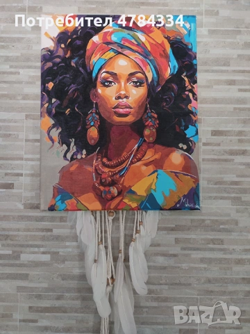 Картина на канава "African queen", снимка 3 - Картини - 54303255