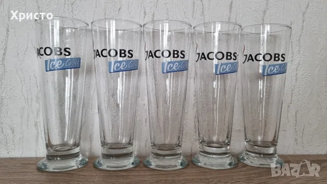 Комплект високи стъклени чаши Jacobs Ice Coffee – 5 броя, снимка 2 - Чаши - 55628035