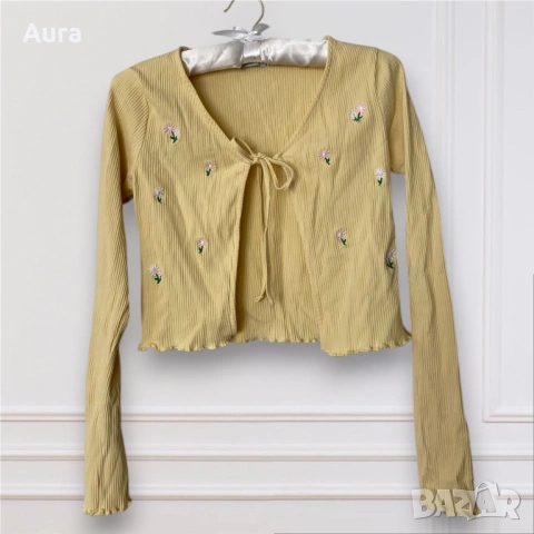 Cardigan long sleeve front tie, снимка 2 - Блузи с дълъг ръкав и пуловери - 54259601