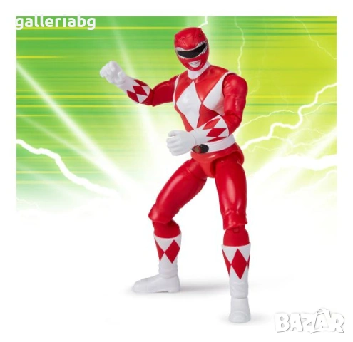 Играчка мотор с фигурка Red Ranger – Power Rangers Tyrannosaurus Battle Bike, снимка 5 - Фигурки - 54944248