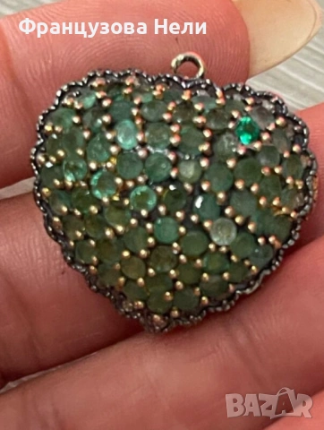 Старинно сърце с Изумруди и Диаманти