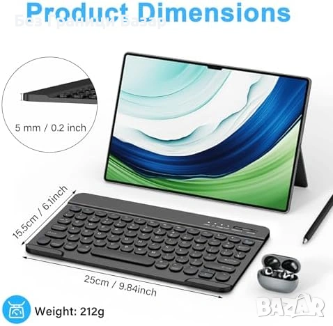 Нова Bluetooth клавиатура за iPad 10/11 Gen таблет Type-C презареждаема, снимка 3 - Клавиатури и мишки - 54133270