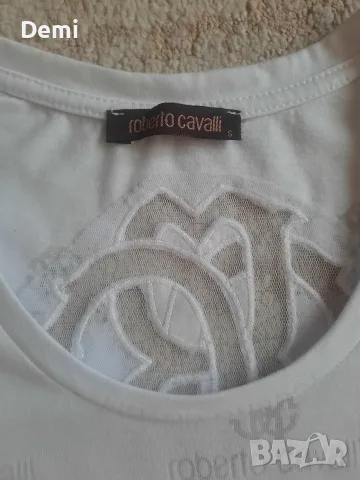 Дамска бяла тениска Roberto Cavalli , снимка 4 - Тениски - 55439875
