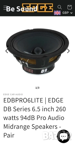 Средночистотни говорители Мидрейндж EDGE EDXPRO6 Lite 130w Rms 260w Max 4 ohm , снимка 2 - Тонколони - 54563368