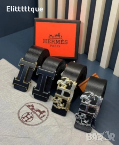 колани от естествена кожа в кутия hermes prada 4см