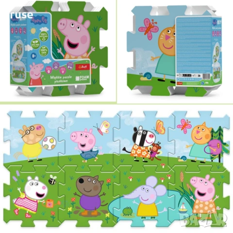 НОВИ! Мек килим пъзел постелка за игра Peppa Pig Пепа Пиг, снимка 3 - Други - 54424783
