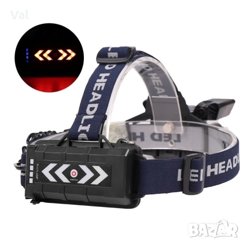 Фенер – челник с лампи L2 + 2 х T6 + 2 LED фара и USB захранване FL71, снимка 7 - Други инструменти - 54809966