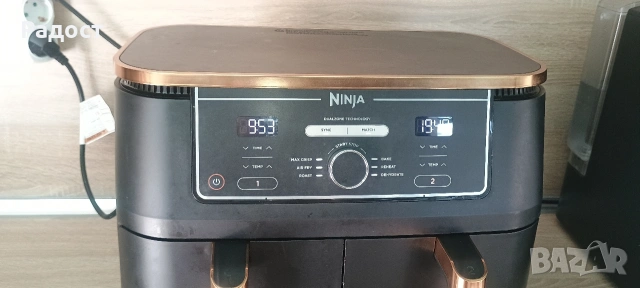 Двузонов фритюрник с горещ въздух Ninja Foodi Dual Zone (AF400EUCP) 9.5L, снимка 3 - Фритюрници - 55257227