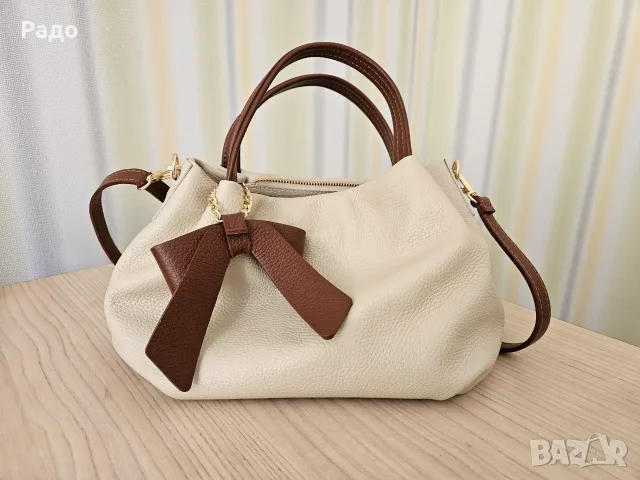 Нова дамска кожена чанта Anna Pepe AP 147925 Естествена кожа MADE IN ITALY златна раница DONNA, снимка 3 - Чанти - 55604515