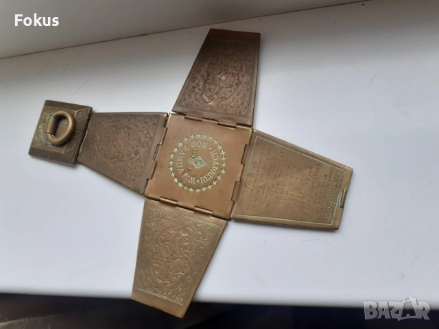 Английска месингова кутийка за игли W.Avery & Sons 19 век, снимка 6 - Антикварни и старинни предмети - 54070500