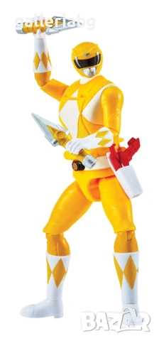 Трансформираща се екшън фигура Power Rangers Yellow Ranger с аксесоари – Auto-Morphin Trini, снимка 3 - Фигурки - 54944353