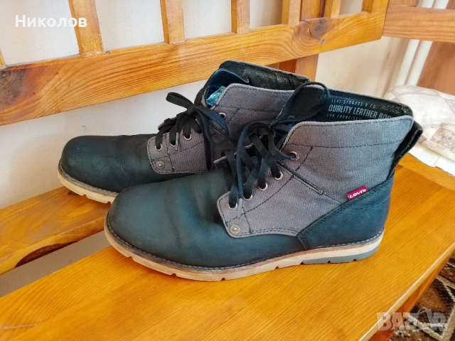 Боти Ест. кожа "Levis" "120€-92%=10€" Перфектни! №44 +Доставка!, снимка 6 - Мъжки боти - 54904219