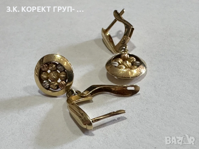 Златни дамски обеци 14К (585) – 3,00гр, снимка 4 - Обеци - 55103660