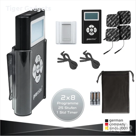 Prorelax TENS/EMS Duo Blackline – електростимулатор за болка, мускулна стимулация и масаж, снимка 4 - Други стоки за дома - 54490516