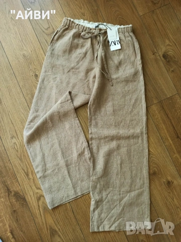 ZARA Дамски панталон от лен, снимка 12 - Панталони - 54003868