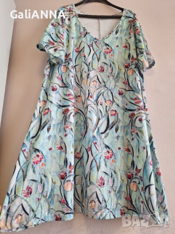 СТРАХОТНА СВЕЖА РОКЛЯ/ТУНИКА 3XL-4XL, снимка 5 - Туники - 54672630
