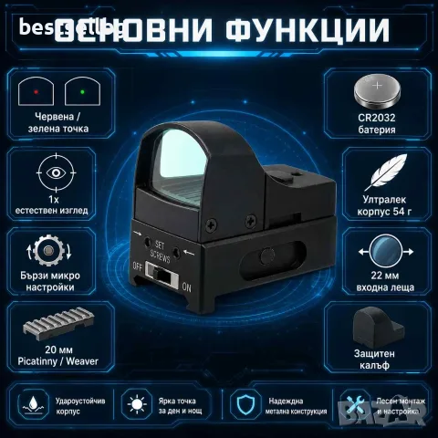 Малък червен и зелен лазерен мерник прицел за въздушна пишка пистолет, снимка 2 - Оборудване и аксесоари за оръжия - 42649545