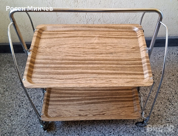 Сгъваема ретро маса за сервиране на колела , снимка 4 - Маси - 54346931