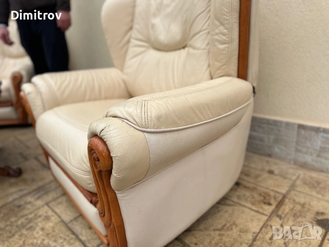Кожени кресла с релакс механизъм, снимка 6 - Дивани и мека мебел - 53958894