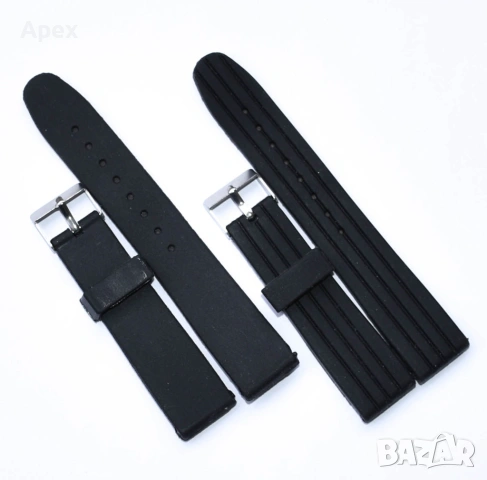 Силиконова Каишка за Часовник. Гумени Силиконови Каишки за Часовници 12 18 20 22 24мм Бяла Черна, снимка 5 - Каишки за часовници - 54011516