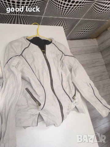 Дамско бяло яке естествена кожа